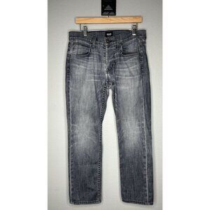 Hudson Jeans Mens Size 31x30 Blake Straight Fit Denim Cotton Blend Black Wash